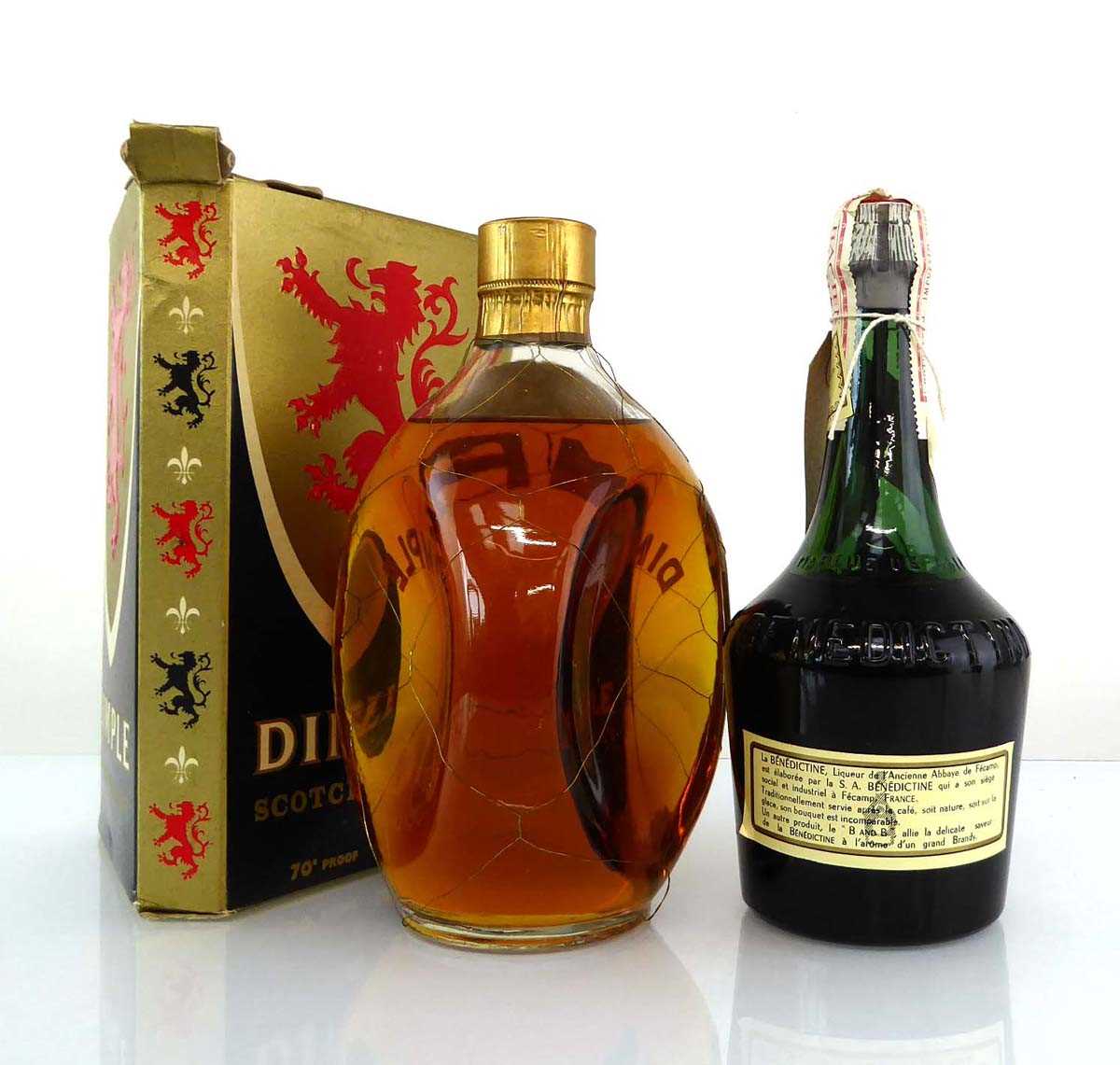 2 old bottles, 1x John Haig & Co Ltd Dimple with box circa 1960s 70 proof 26 2/3 fl oz & 1x DOM - Image 2 of 2