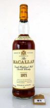 A bottle of The MACALLAN 1971 18 year old Single Highland Malt Scotch Whisky Distilled 1971