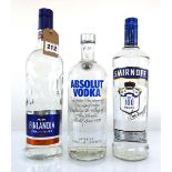 3 bottles of Vodka, 1x Finlandia 101 Vodka of Finland 50.5% 1 litre, 1x Absolut Swedish Vodka 40%