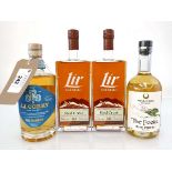 +VAT 4 bottles, 1x J.J. Corry The Hanson Irish Whiskey 46% 70cl, 2x Lir Red Crest Irish Whiskey with