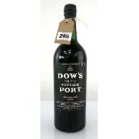 A bottle of Dow's 1970 Vintage Port (ullage top shoulder / into neck)