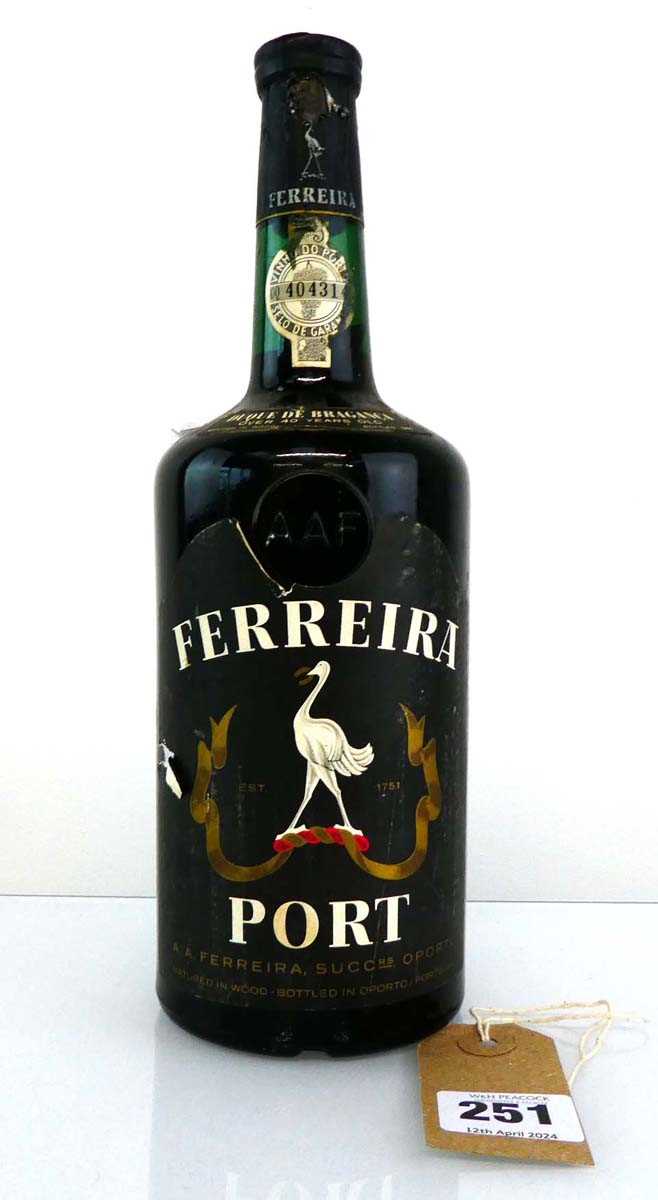 A bottle of Ferreira Duque De Braganca Over 40 years old Port matured in wood bottled 1965 Est. 75cl