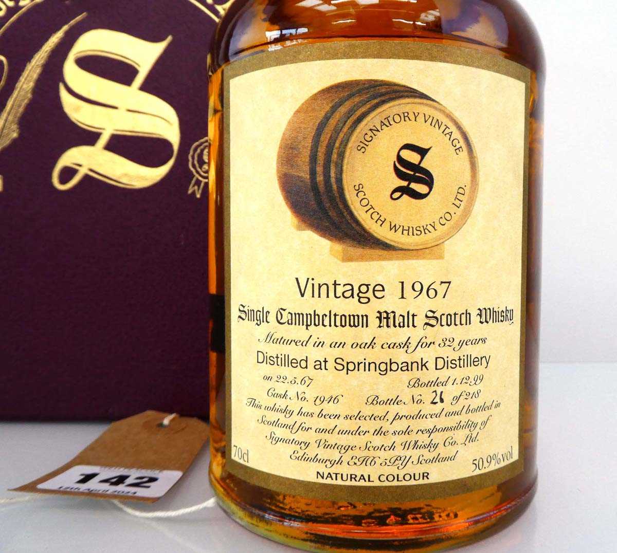 A dumpy bottle of Signatory Vintage 1967 Springbank Distillery 32 year old Single Campbeltown Malt - Image 2 of 3