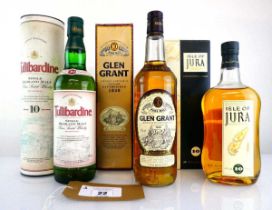 +VAT 3 bottles of 10 year old Single Malt Scotch Whisky circa 1990's with boxes/carton, 1x