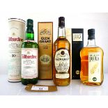 +VAT 3 bottles of 10 year old Single Malt Scotch Whisky circa 1990's with boxes/carton, 1x