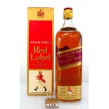 An old bottle of Johnnie Walker Red Label Blended Whisky in box, circa 1970s 42.3% 1.125 litre