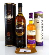 +VAT 2 bottles, 1x Glenfiddich Solera Reserve 15 year old Single Malt Scotch Whisky with carton