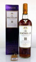 A bottle of The MACALLAN 18 years old Highland Single Malt Scotch Whisky with box matured in