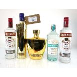 +VAT 5 bottles of Vodka, 1x Au Vodka Cosmic Berries 35.2% 70cl, 1x Au Vodka Golden Caramel 30.2%