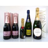 +VAT 5 assorted bottles of Champagne, 1x Heidsieck & Co Monopole Blue Top Brut Champagne 75cl, 1x