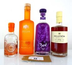 +VAT 4 bottles of Gin, 1x Hellstrom Apple Christmas Spices Gin from Sweden 15% 50cl, 1x Heritage