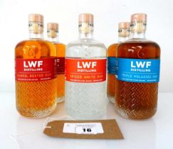 +VAT 6 bottles of LWF Rum from New Zealand, 2x Spiced White 40% 50cl, 2x Barrel Rested Rum 40%