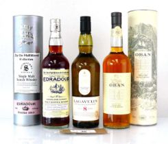 +VAT 3 bottles of Single Malt Scotch Whisky, 1x Oban 14 year old West Highland SMSW with carton