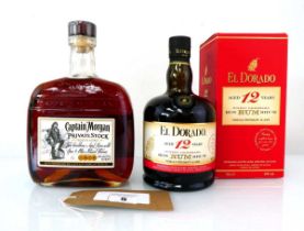 +VAT 2 bottles of Rum, 1x El Dorado Aged 12 years Finest Demerara Rum Guyana with box 40% 70cl &