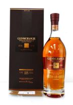 +VAT A bottle of Glenmorangie 18 year old Extremely Rare Highland Single Malt Scotch Whisky with box