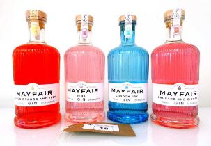 +VAT 4 bottles of Mayfair London Gin, 1x London Dry 37.5% 70cl, 1x Rhubarb & Ginger 37.5% 70cl, 1x