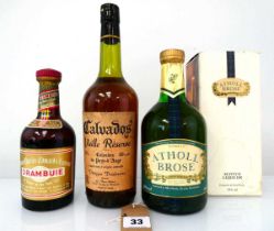 3 bottles, 1x Phillippe Daufreone Vieille Reserve Calvados du Pays d'Auge 40% 70cl, 1x Gordon &