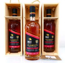 +VAT 3 bottles of Milk & Honey (M&H) Sherry Cask Elements Series Single Malt Israeli Whisky