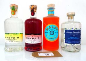 +VAT 4 bottles of Gin, 1x Mayfair Summer Citrus Edition 37.5% 70cl, 1x Mayfair Mulled Spice