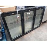 135cm Polar 3 door undercounter display fridge
