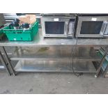180cm stainless steel preparation table with 2 shelves under