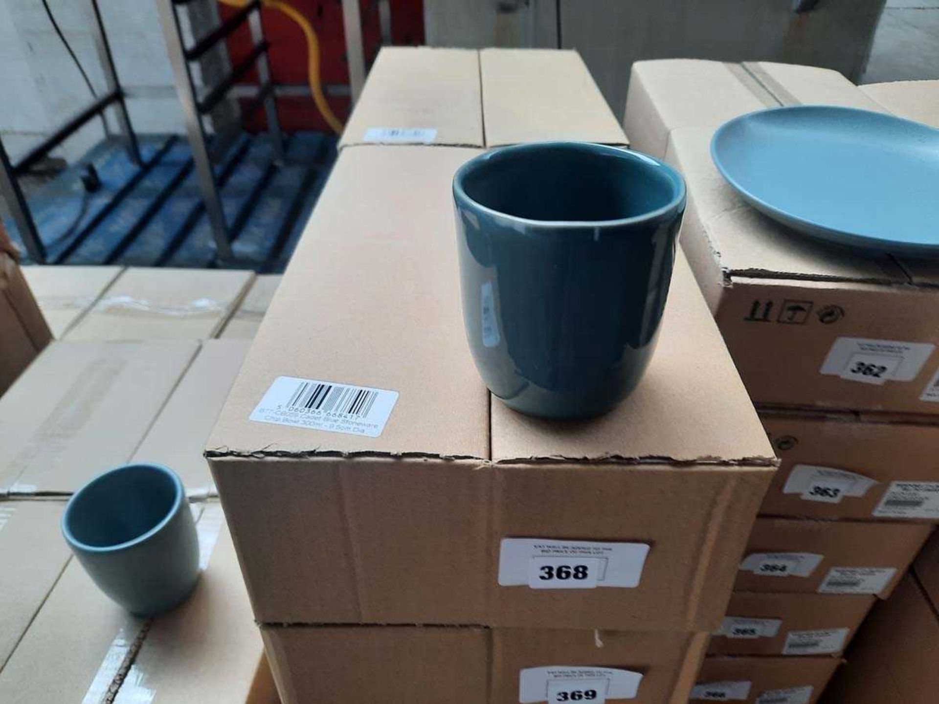 +VAT 2 boxes of 6 cadet blue stoneware chip bowls, 9.5cm (12 in total)