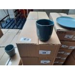 +VAT 2 boxes of 6 cadet blue stoneware chip bowls, 9.5cm (12 in total)