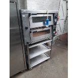 88cm electric Lincat twin deck pizza oven on stand