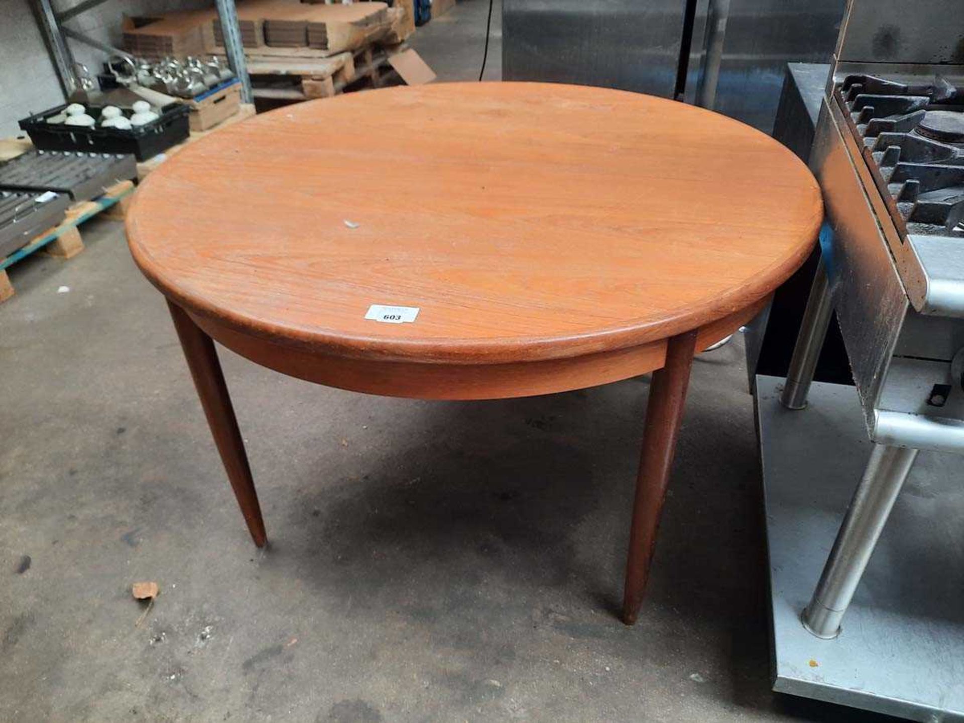 +VAT Teak round extending dining table