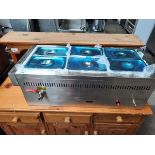 +VAT 90cm LPG 6 pot bain-marie