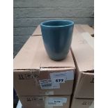 +VAT 2 boxes of 6 duck-egg blue speckled cups with no handles (12 in total)