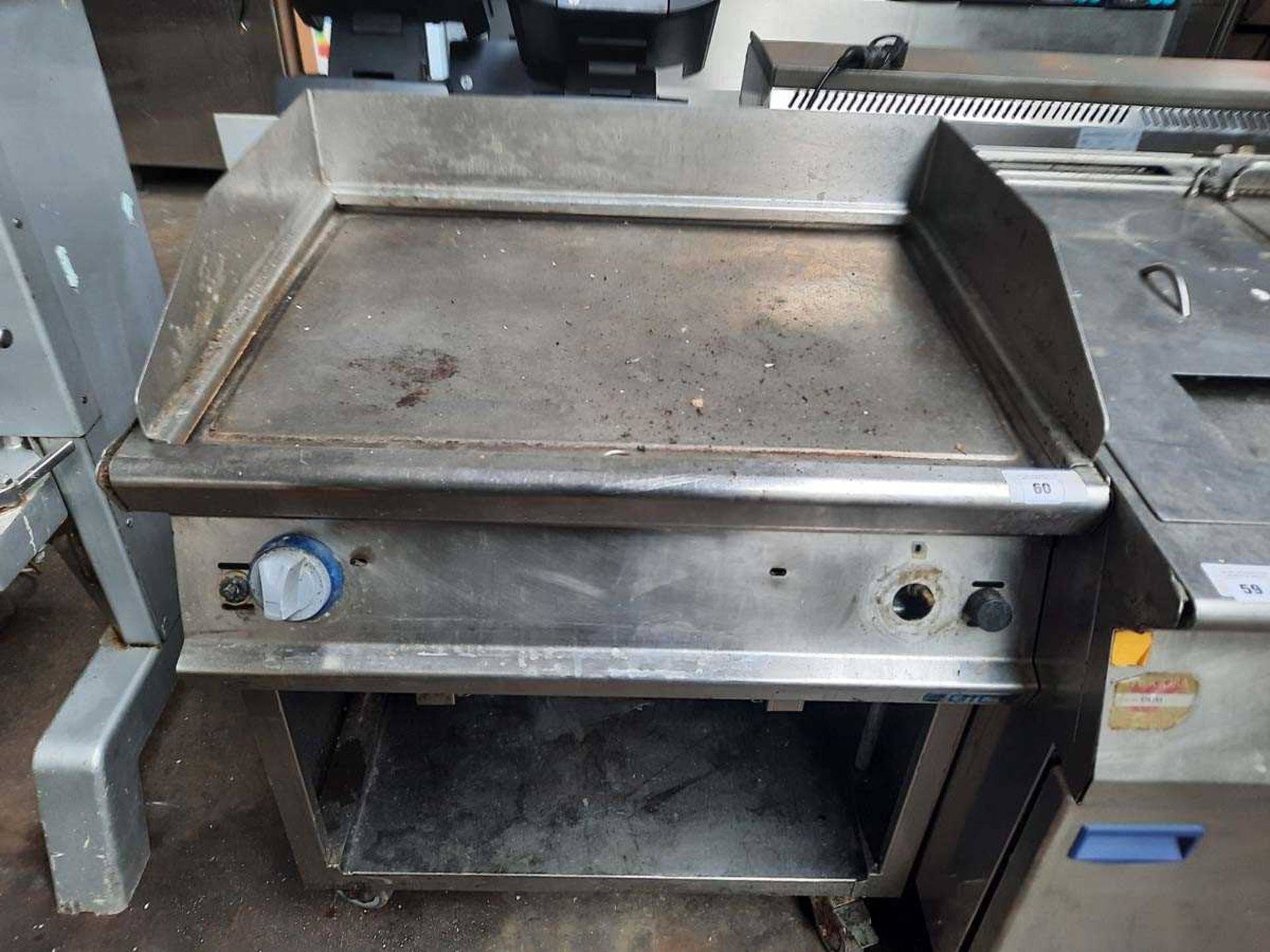 +VAT 80cm gas Gico mirrored topped 2 burner flat griddle on stand - Image 2 of 2