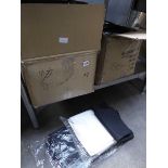 2 x large boxes containing black and white table cloths