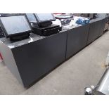 Shop counter with stone slab work surfaces in 5 modular sections, total length of approx 3.5m