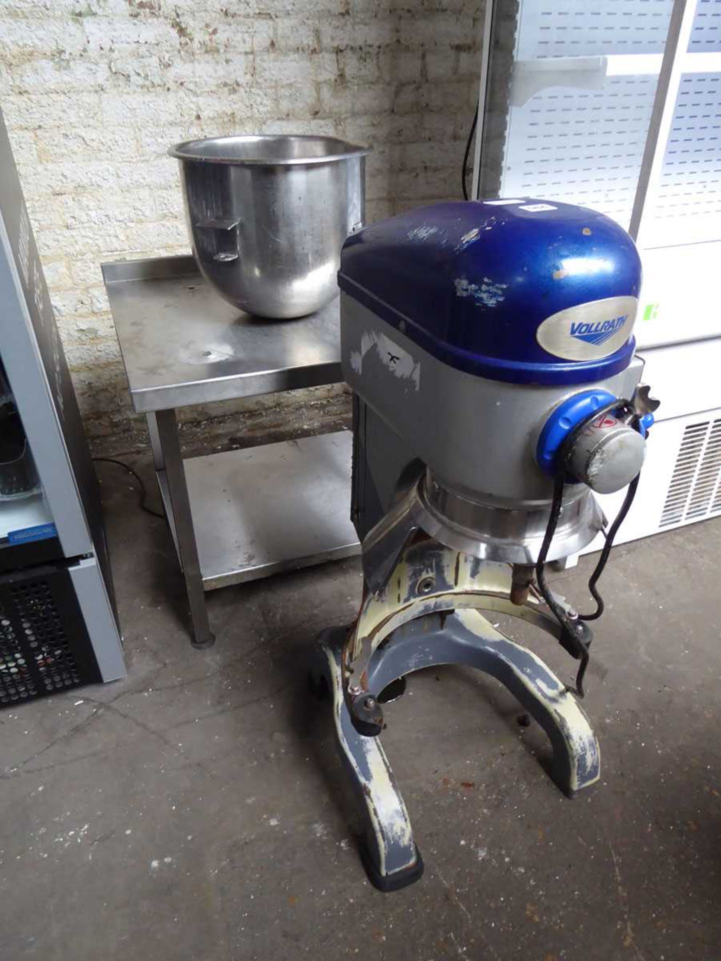 Vollrath MIX1020CE commercial mixer with single bowl attachment, safety guard and stand