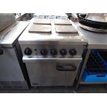 +VAT 60cm electric Lincat 4 ring stove with oven under