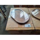 +VAT 2 x boxes of 30 wooden acacia serving boards 30cm diameter (60 in total)