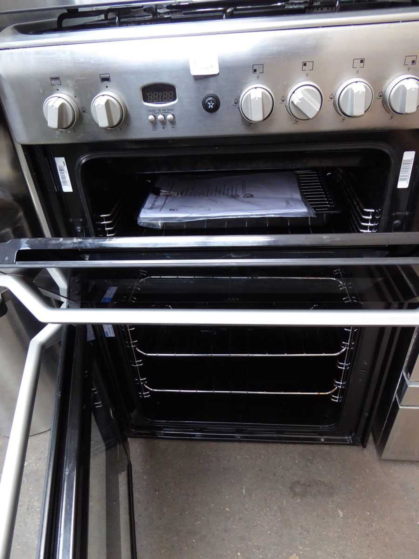 60cm gas domestic Indesit cooker with 4 burner top and and 2 ovens under - Image 2 of 2