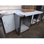 215cm stainless steel preparation unit custom built with space for trays and appliances under