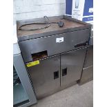 +VAT 60cm Electric solid top gridle on stand with cupboards under