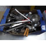 +VAT Large tray with assorted heavy duty chef's utensils