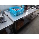 120cm stainless steel preparation table with shelf under