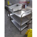 85cm stainless steel 3 tier mobile trolley