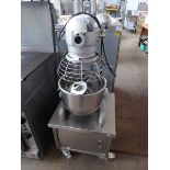 +VAT Hobart model A200 20 quart mixer with bowl, 3 attachments, safety guards and mobile stand
