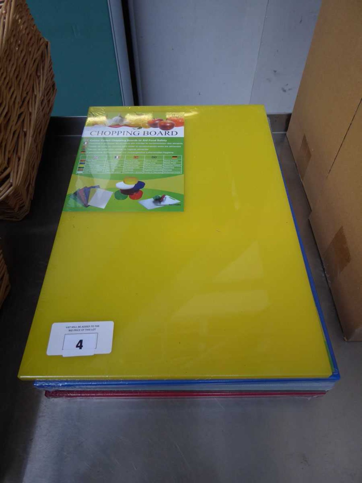 +VAT 6 colour coded food safety chopping boards
