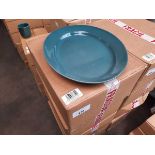 +VAT 4 x boxes of 6 cadet blue large oval plates 38cm (24 in total)