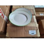 +VAT 2 x boxes of 24, 21.5cm diameter multi colour rim side plates (48 in total)