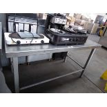 152cm stainless steel topped preparation table