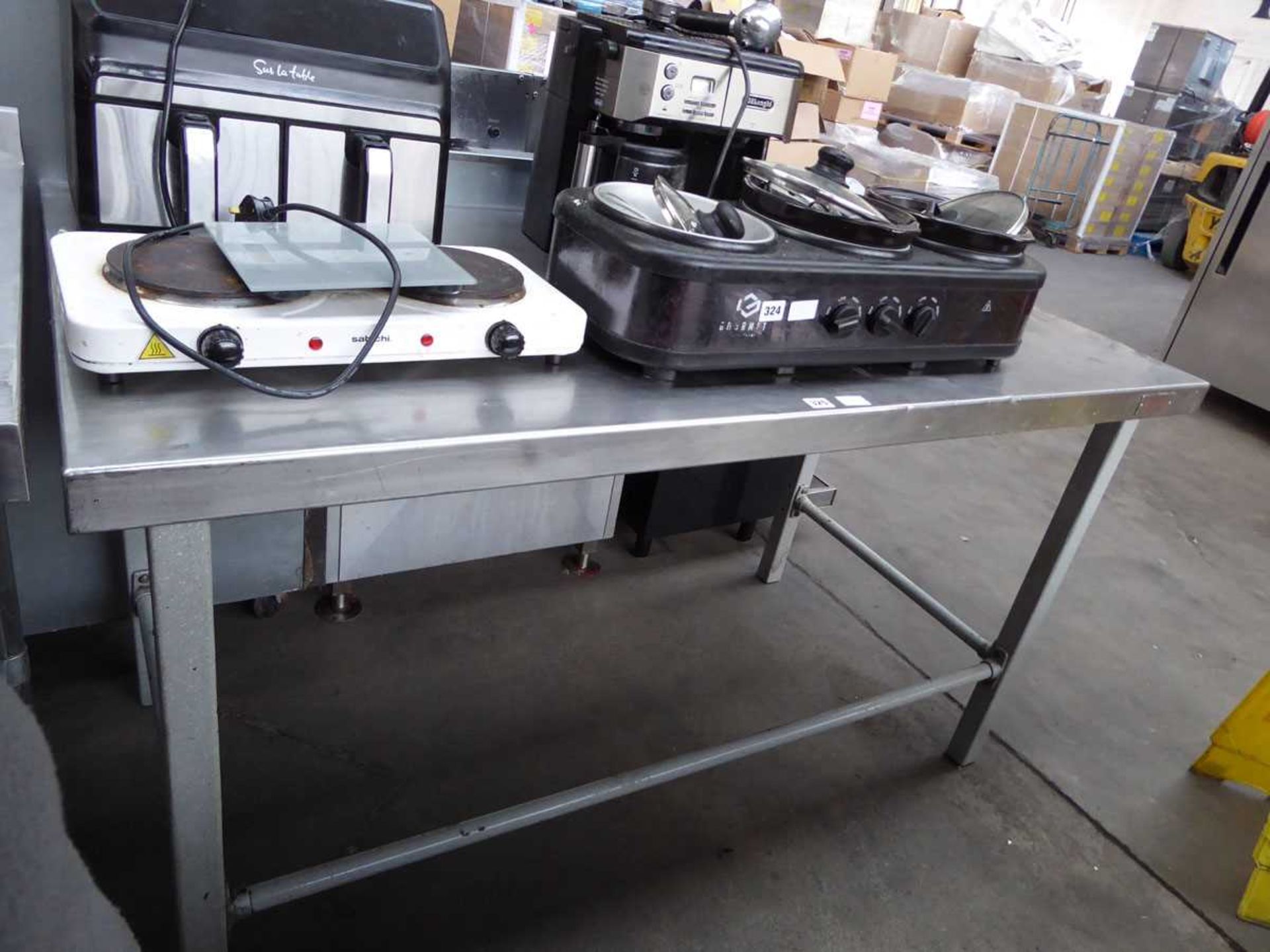152cm stainless steel topped preparation table