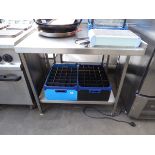 +VAT 105cm stainless steel preparation table with shelf under